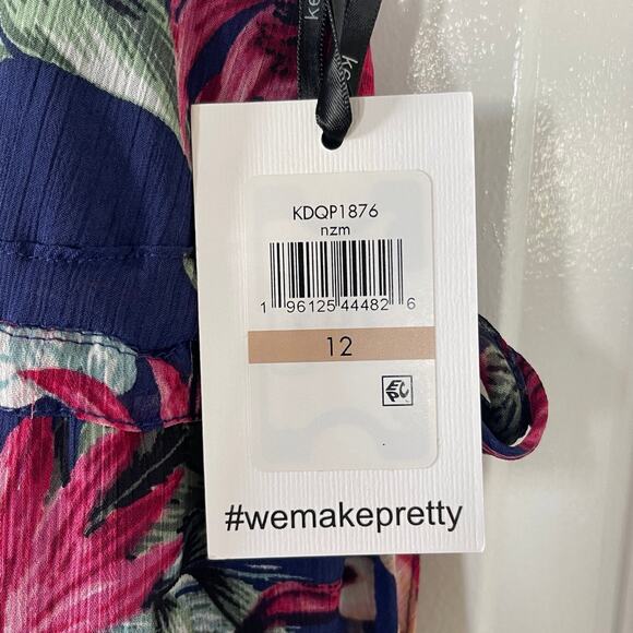NWT KENSIE Flamingo Print Maxi Shift Dress Size 12 - Picture 7 of 8